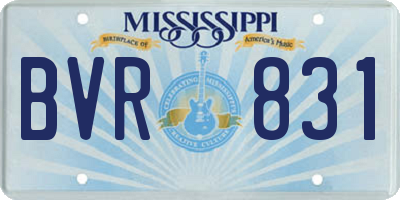 MS license plate BVR831