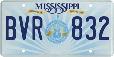 MS license plate BVR832