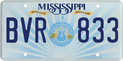MS license plate BVR833