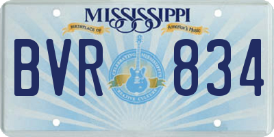 MS license plate BVR834