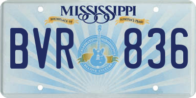 MS license plate BVR836