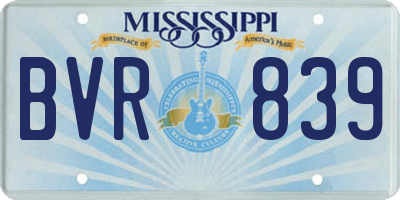 MS license plate BVR839