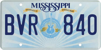 MS license plate BVR840
