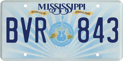 MS license plate BVR843