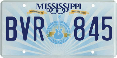 MS license plate BVR845