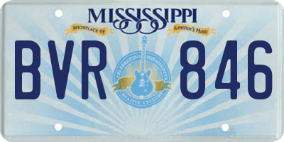MS license plate BVR846
