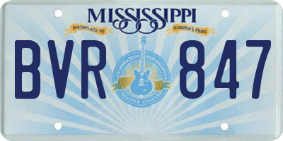 MS license plate BVR847