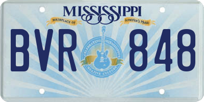 MS license plate BVR848