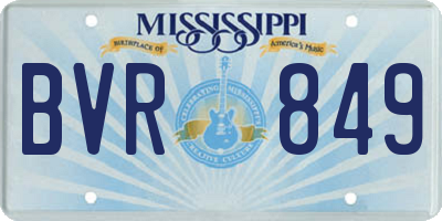 MS license plate BVR849