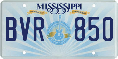 MS license plate BVR850