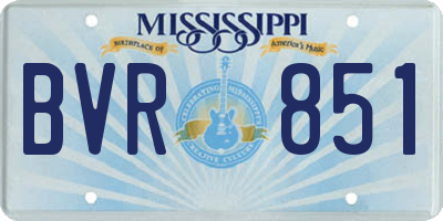 MS license plate BVR851