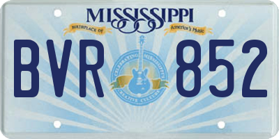 MS license plate BVR852