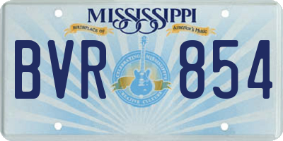 MS license plate BVR854