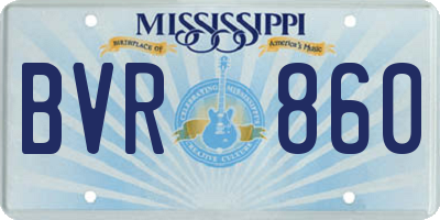 MS license plate BVR860