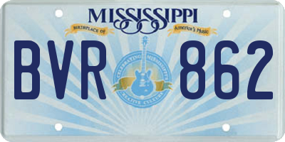MS license plate BVR862