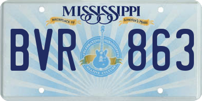 MS license plate BVR863