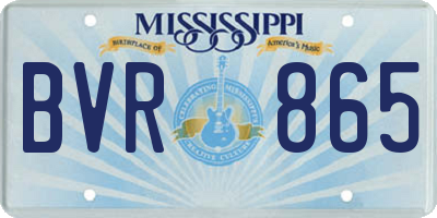 MS license plate BVR865