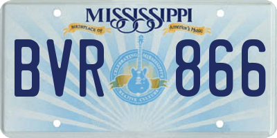 MS license plate BVR866