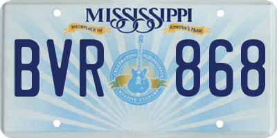 MS license plate BVR868