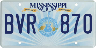 MS license plate BVR870