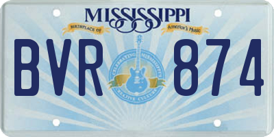 MS license plate BVR874