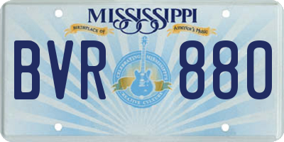 MS license plate BVR880