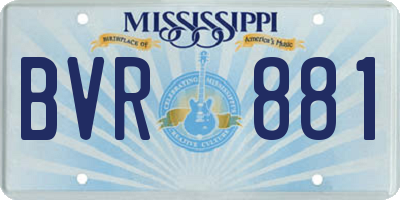 MS license plate BVR881