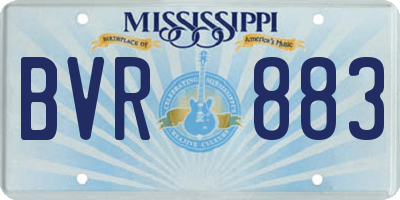MS license plate BVR883