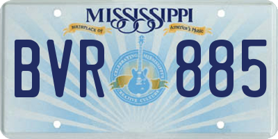 MS license plate BVR885
