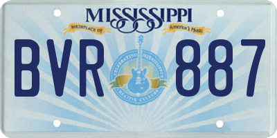 MS license plate BVR887