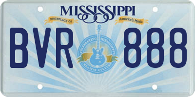 MS license plate BVR888