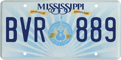 MS license plate BVR889