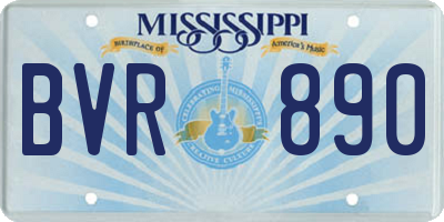 MS license plate BVR890