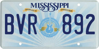 MS license plate BVR892