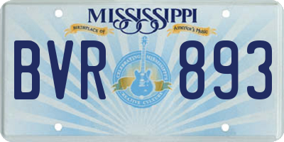 MS license plate BVR893