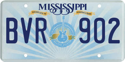 MS license plate BVR902
