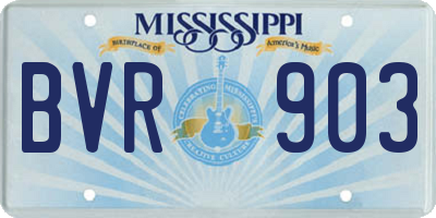 MS license plate BVR903