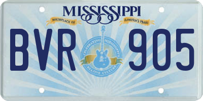 MS license plate BVR905