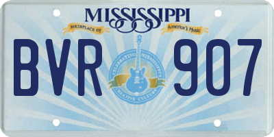 MS license plate BVR907