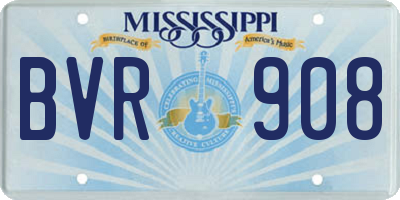MS license plate BVR908