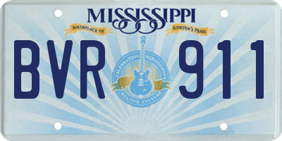 MS license plate BVR911