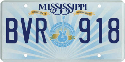 MS license plate BVR918