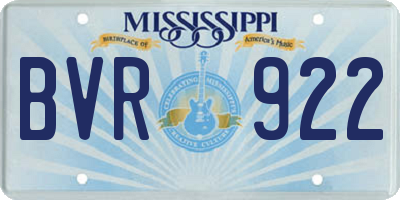 MS license plate BVR922