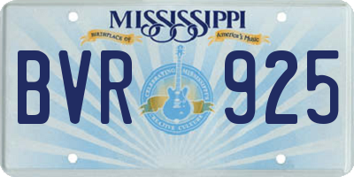 MS license plate BVR925