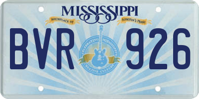 MS license plate BVR926