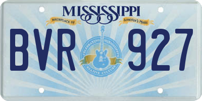 MS license plate BVR927