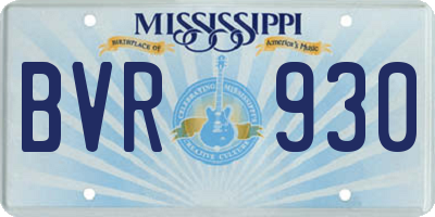 MS license plate BVR930