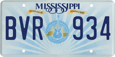 MS license plate BVR934