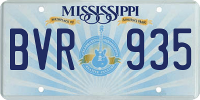 MS license plate BVR935
