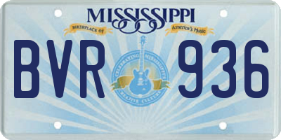 MS license plate BVR936